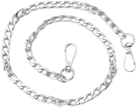 WENH Metall Aluminium Ersättningsväskkedja 20/40/80/120cm Dam Axelrem for Väskor Ersättning Axelkedja Väsktillbehör(01 silver,40cm)