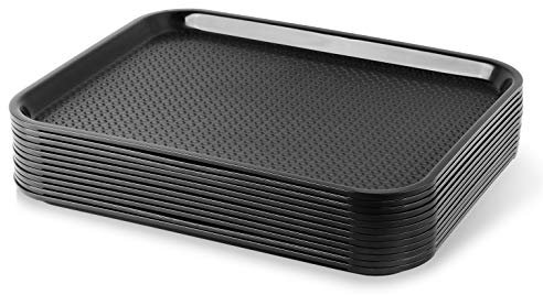 New Star Foodservice Fast Food Tray, 14 x 18 Inch, Black, Set of 12