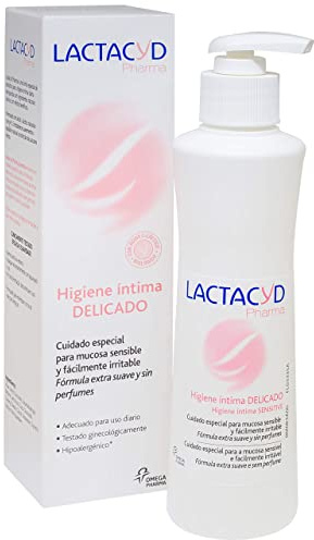 Lactacyd Pharma Delicado Cuidado especial de uso diario para mucosa sensible y fácilmente irritable, fórmula extra suave, hipoalergénica y sin perfumes, 250 ml