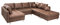 Riess Ambiente Modernes XXL Sofa Kent 303cm braun Federkern inkl. Hocker und Kissen Sofa Schlafsofa Schlafcouch Couch Wohnlandschaft Eckcouch mit Schlaffunktion