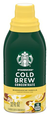 Starbucks Cold Brew - Concentrado de café con sabor natural de vainilla Madagascar, 100% arábica, botella multi-servidor (100 ml)