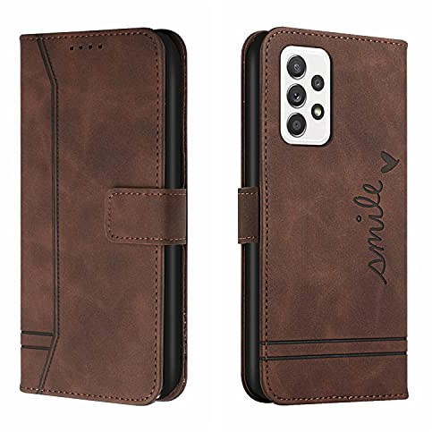 Trugox Handyhülle für Samsung Galaxy A52s 5G / A52 5G Hülle Klappbar Klapphülle mit Kartenfach Handytasche Handy Schutzhülle Tasche Leder Wallet Flip Case Slim Book Cover - Braun