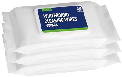 LOUKIN Dry Erase Wipes, Whiteboard Cleaning Wipe, Non-Toxic Cleaning Wipe for Whiteboard, 3 PCS, 50 Wipes Per Pack
