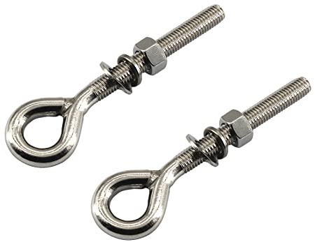 Bullone a occhiello in acciaio inossidabile M14 con dado e rondelle gambo lungo filettato Rod Ringbolt anello chiuso occhiello bullone