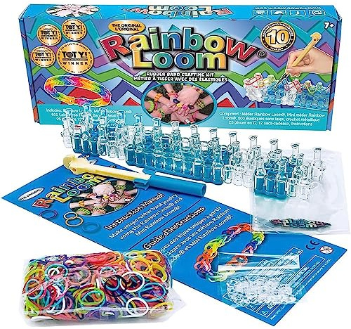 BANDAI - Rainbow Loom Original – Loisir Créatif - Fabrication de bracelets - Métier à tisser avec 600 élastiques - ‎Licence Officielle Kit breveté - Jouet Enfant 8 ans et + - CD00001