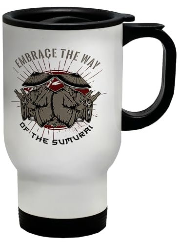 Shopagift Ninja Japan Travel Mug Embrace The Way of The Samurai Gift Stainless Steel 14oz Cup