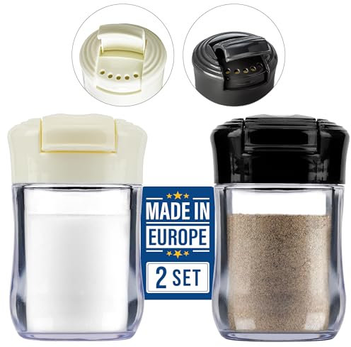 CRYSTALIA Plastica Saliera e Pepiera Chiaro Campeggio SENZA BPA Saliera da Viaggio, Sale e Pepe Set, Saliera Plastica, Portasale Prova di Umidità Saliere per Cucina, All'aperto Salt And Pepper Shaker