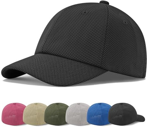 Sukeen Geschlossene Baseball Cap Herren, UV-Schutz Outdoor Sonnenhut, Unisex-Baseballkappe aus Atmungsaktivem Mesh, Softtop Baseballkappe(55-58cm)