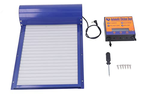 Porta Automatica per Pollaio, Porta Automatica per Pollaio ad Energia Solare, con Impostazione dell'ora Apriporta per Galline con Tenda Avvolgibile per Anatra Oca