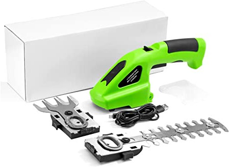 ZKLGS Desbrozadora, Cortasetos eléctrico 2 en 1, Cortador de setos inalámbrico de 3,6 V, cortacésped portátil con una Sola Mano, cortacésped de jardín