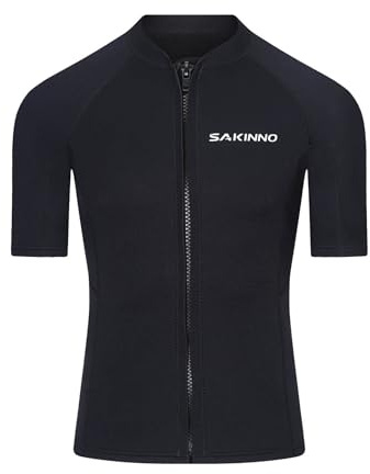 TSSOE Combinaison Néoprène Homme 2mm Veste Manches Courtes Zip Devant Tenue Plongée Snorkeling Surf Sports Aquatiques