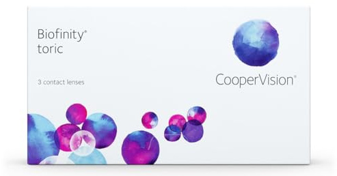 Biofinity Toric Lentes de contacto tóricas mensuales, R 8.7, D 14.5, -4.25 dioptría, cilindro -1.25, eje 180-3 lentillas