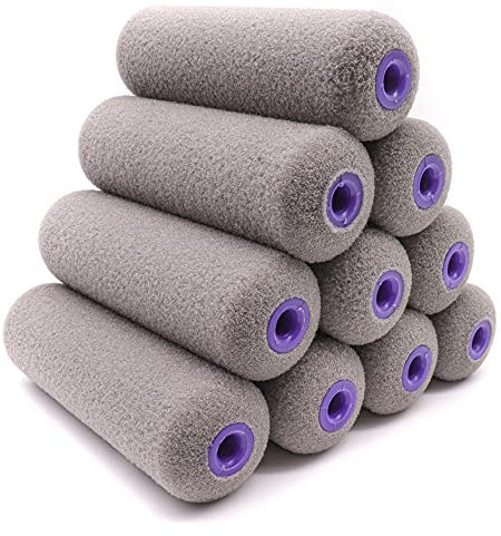 COTTAM Microcrater Foam Paint Roller Sleeves (Sponge) x10 | Mini/Small 4 Inch | The Mini Rollers for Varnish, Gloss, Undercoats, Primers, Eggshells, Emulsion and Chalk Paints