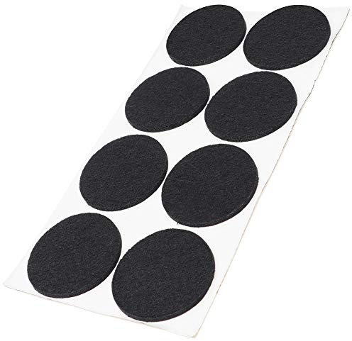 Adsamm® / 8 x Selbstklebende Filzgleiter/Schwarz/ø 50 mm/Rund/Möbelgleiter aus Filz mit 3.5 mm Stärke/Möbel- und Bodengleiter