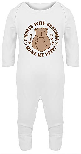 Hippowarehouse Cuddles with Grandma Make Me Happy Bear Hug Baby Romper All in one piece Unisex