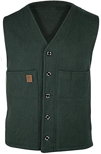 Regular and Big and Tall Heavyweight Wool Vest for Hunting, Shooting, and Outdoor Wear to Size 3X in Green Made in CANADA (X-Large)