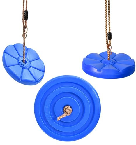 IFOYO Tree Swing Disc - 220lbs/100kg Steel Rope Heavy-Duty Round Swing Disc for Kids, Weatherproof Outdoor Swings Seat with Reinforced Stitching for Backyard/Playground (Ages 3-10, Blue)