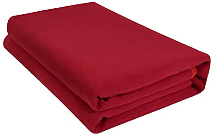 Couverture douce texturée - Chaude et légère - Couverture de yoga anti-chute - Anti-bouloches - Couleur unie - Pour yoga, méditation, pilates - Pour la maison - Bordeaux