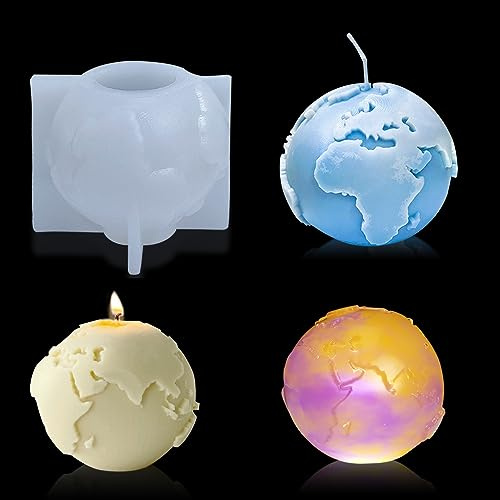 Zayookey Silicone Stampo per Candela 3D Sfera Stampi in Resina Terra Stampo Epossidica da Colata Sapone DIY Resin Candle Molds per candele profumate fai da te gesso