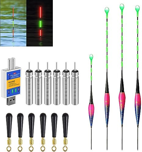 3 pezzi LED pose da pesca con indicatore di morso, pesca con sensore di gravità e base, accessori da pesca per immersioni, pesca al lago, fiume o stagno (arancione)