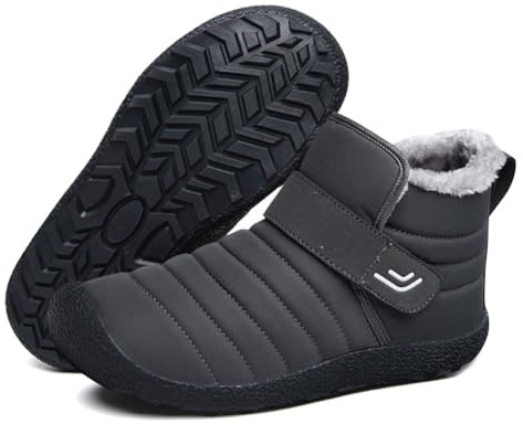LYEAA Chaussures d'hiver pieds nus pour hommes et femmes, bottes de neige imperméables et antidérapantes, chaussures d'hiver chaudes, chaussures d'extérieur en coton, chaussures de randonnée