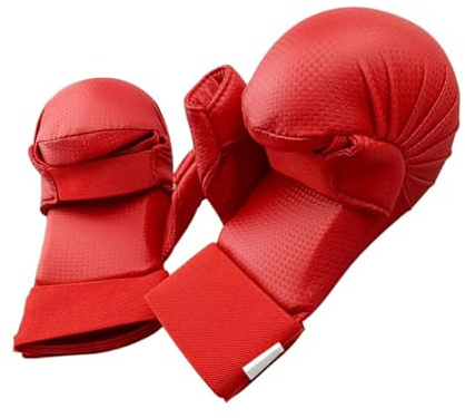 QSTDGVPW Guanti da Karate Premium per Prestazioni di Allenamento Ottimali, Rosso XS