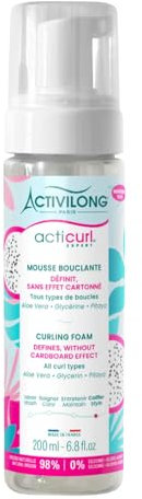 Activilong - Schiuma riccia Acticurl Expert - Tutti i tipi di fibbie - Nessun effetto cartone - 99% di ingredienti di origine naturale - Made in France - 200 ml