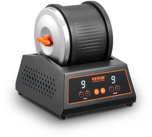 VEVOR Pulidora de Piedras 9 Velocidades Kit de Pulido de Piedras Temporizador de 9 Días Cuerpo de Acero Laminado en Frío Pulidora de Rocas con Motor de Accionamiento Directo para Principiantes