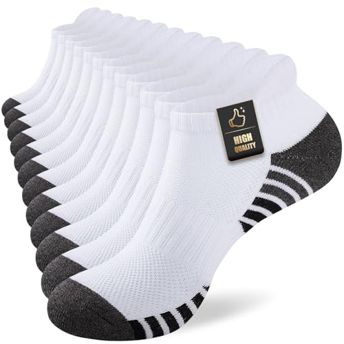SockWaddles Running Socks for Men Women, 6/10 Pairs, Cotton Ankle Trainer Socks