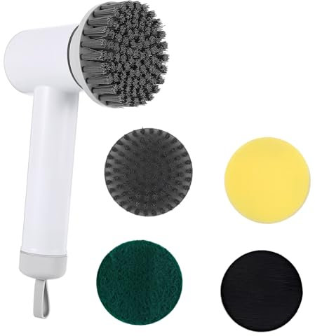 Cabilock Spazzola Elettrica Per La Pulizia Scopa Potente Detergente Per Pennelli Trapano a Batteria Prodotti Per La Pulizia Lavavetri Auto Spazzatrice Lavapavimenti Bianca Abs