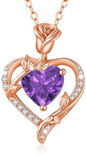 MISUMOR Collar Mujer con Rosa Colgante Collar Plata de Ley 925 Joyas Regalo para Mujer Novia Esposa Regalos Día de la Madre Aniversario Cumpleaños Navidad San Valentín
