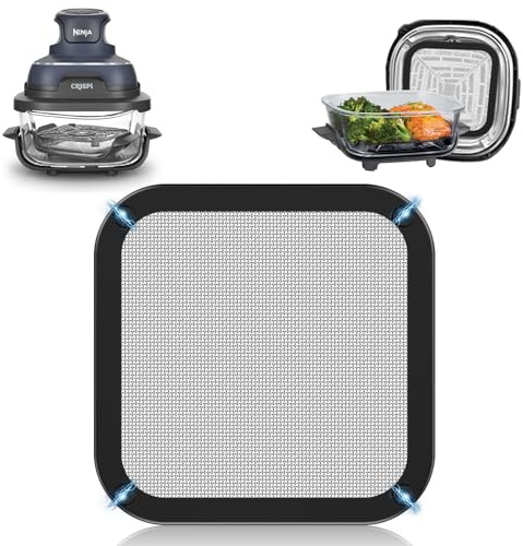 Paraspruzzi in acciaio inox a maglia fine per Ninja CRISPi, accessori per friggitrice ad aria calda, protezione schizzi di grasso per Ninja CRISPi FN101EUGY, FN101EUST e FN101EUSG con silicone esterno