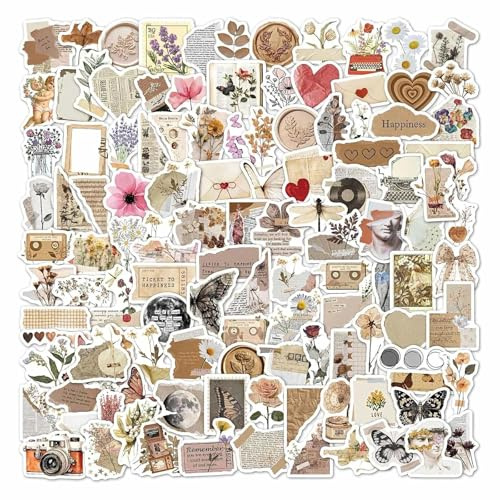 JOOTUEPO 120 Pcs Pegatinas Aesthetic, Pegatinas Bullet Journal, Pegatina Vinilo Impermeable, Stickers Aesthetic, Decorativa para Bricolaje, Álbumes de Recortes, Libro de Fotos, Diario