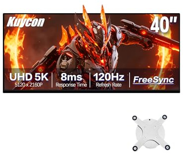 Kuycon P40K 40 inch FHD (5120 x 2160) 5K 120HZ Monitor, IPS, 1.07 Billion Colors, 99% sRGB, 8ms, HDR, 2000:1 Contrast, Eye Care, Anti-Glare (Minimalist - without Stand)