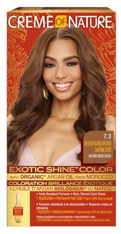 Creme of Nature Argan Womens Gel Hair Colour 7.3 Medium Warm Brown