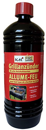 KM Firemaker 6X 1000 ml Grillanzünder flüssig, 6 Flaschen, Flüssiganzünder 6 Liter Art. 306, Anzünder, Anzündhilfe, für Kamin, Grill BBQ, Feuerstelle (6)
