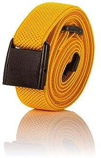 Olata Elastischer, Verstellbarer Unisex-Gürtel mit Kunststoffschnalle – Bequem und Langlebig für den Alltag. Gelb