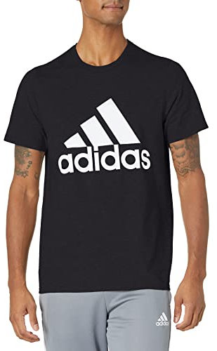 adidas Herren Badge of Sport Tee, Schwarz/Weiß, L