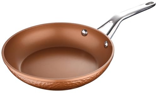 San Ignacio Origen - Sartén de 16cm - Fabricado en Aluminio Forjado - Interior Whitford - Exterior Pintura Resistente Al Calor En Cobre - Punto de Inducción - Mango De Acero Inoxidable