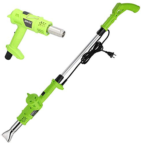 Bakaji Bruciatore Erba Elettrico 2000W Diserbante Termico Per Erbacce Manico Telescopico + Pistola Temperatura Selezionabile 80/600 Gradi con 4 Beccucci Intercambiabili Manutenzione Giardino