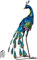 TERESA'S COLLECTIONS Decorazione per esterni, sculture e statue da giardino a forma di pavone, in metallo blu, 56,9 cm, decorazioni esterne per portico, patio, stagno, regalo di inaugurazione della
