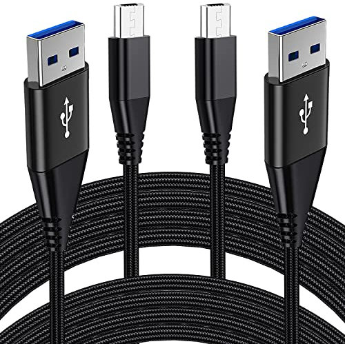 Micro USB Kabel 2 Meter +2M,Nylon Micro USB Ladekabel für Samsung Galaxy A10 A03 A7 2018 A6 J4 J3 J5 J7 2017 2016 J6,Huawei P10 Lite/P8 Lite 2017/P9 Lite/Mate 10 Lite/P Smart 2019 2018,2.4A Schnell