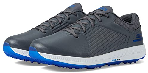 Skechers Elite 5 Arch Fit Waterproof Golf Shoe, Scarpe da Ginnastica Uomo, Grigio/Blu, 43 EU