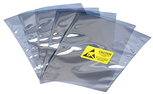 Rebower Anti-Estáticas Bolsas ESD Protección Bolsas Reutilizables con Etiquetas, [para Electrónico Dispositivo GPU Duro Disco SSD HDD Base Placa] - 8x12 Pulgadas/25uds