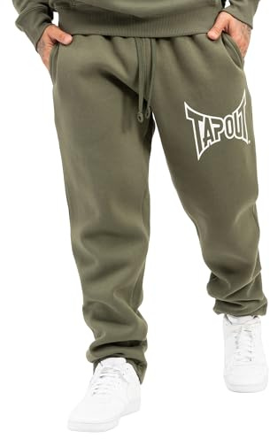 Tapout Herr Lifestyle Basic joggingbyxor, Olive/ecru, L