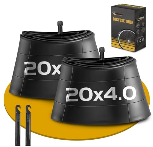 2-pack 20 x 4,0 slang AV32 mm ventil | Punkteringssäkra cykelslangar kompatibla 20 tums elcykel/mountainbike