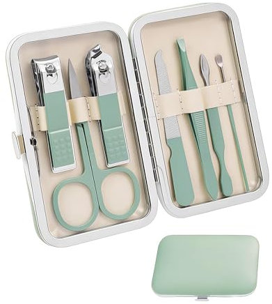 Kit Manucre Pedicure,7 PCS Kit Manucure Pedicure Professionnel Ensemble de Coupe-Ongles Professionnel Kit de Manucure Coupe-Ongles Accessoires Ongles pour Hommes Famille Collègue Amie