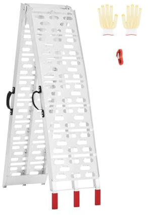 VEVOR Rampe in Alluminio da 340,19 kg 1 Pezzo, Rampa di Carico Universale Stabile con Maniglie, Superficie di Rampa più Ampia, Adatta per Motociclette, Biciclette Elettriche, Biciclette