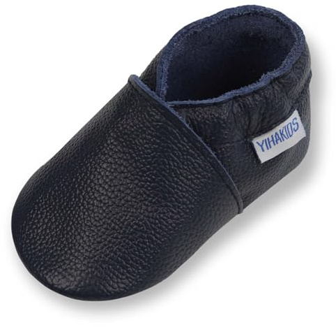YIHAKIDS Chausson Cuir Bébé Chaussons Cuir Souple Bébé Fille Garçon Premiers Pas Mignon Chausson Bebe Antidérapante 0-6 Mois-2 Ans