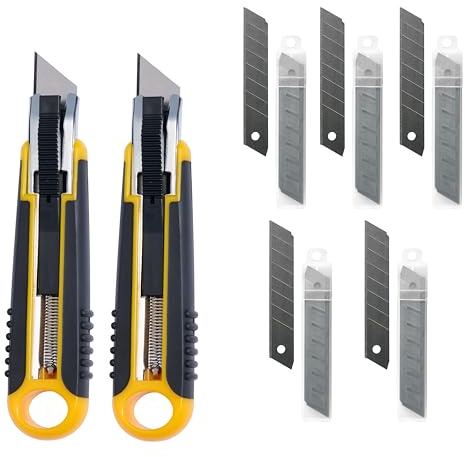 Alco-Albert 125A_119/1 - Taglierino con 50 lame di ricambio, 2 coltelli di sicurezza con lama a rientro automatico